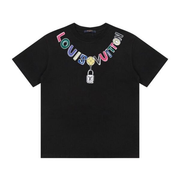LV X Logo lettering T-shirt with 23SS necklineSUNGLASSES