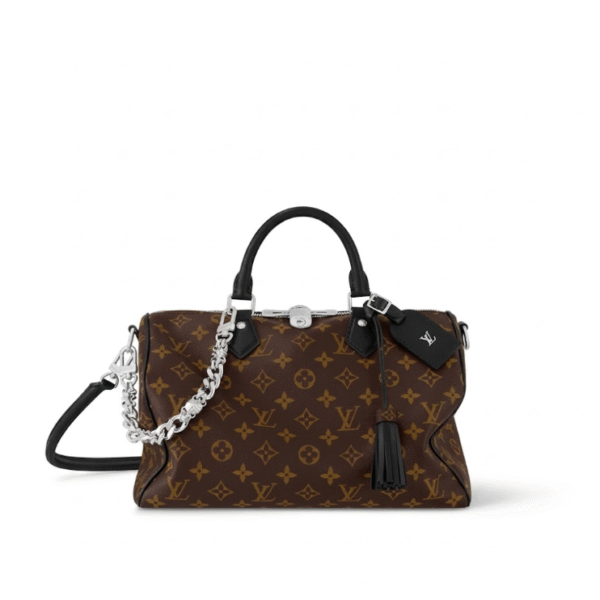 LouisV  M12243 Sedy Soft 30 Boho Ostrich Trim Monogram (30x21x17cm)