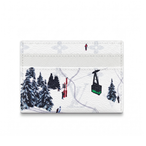 LouisV M14862 Double Card Holder Colored Monogram Canvas White (7x1.5x11cm)