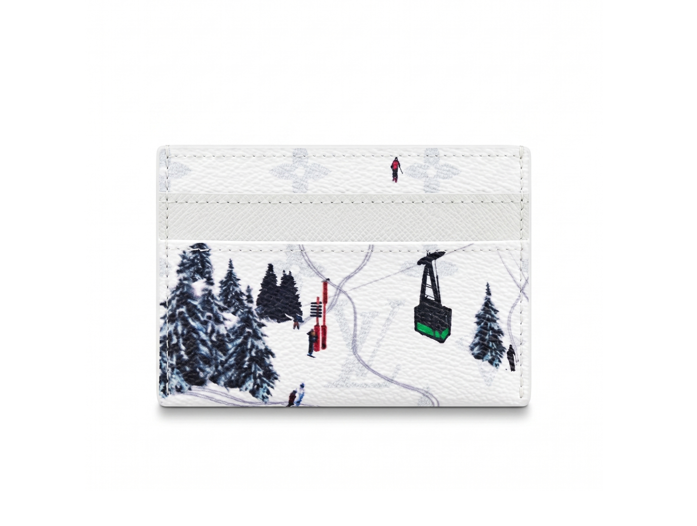 LouisV M14862 Double Card Holder Colored Monogram Canvas White (7x1.5x11cm)