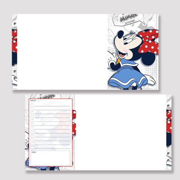 A7： Mickey Minnie Tri-Fold Loose Leaf Refill Inserts for Binder Journals