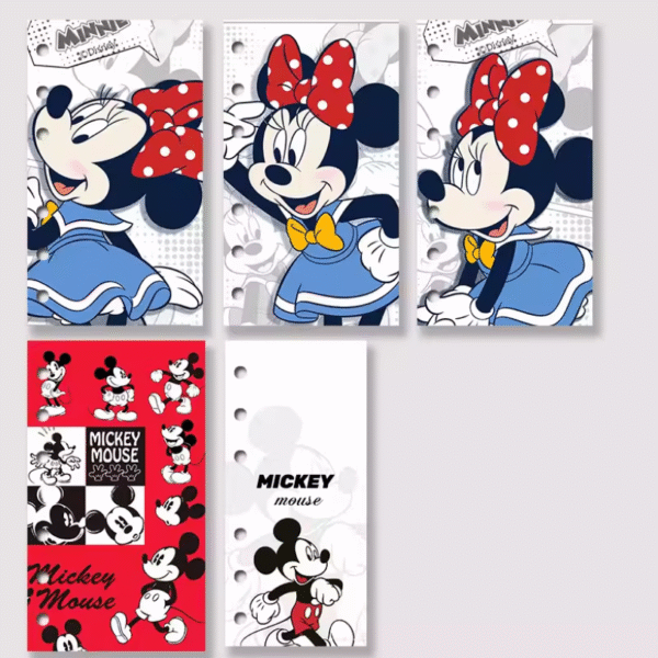 A7: Cute Mickey & Minnie Divider Tabs with PP Protector Sheets
