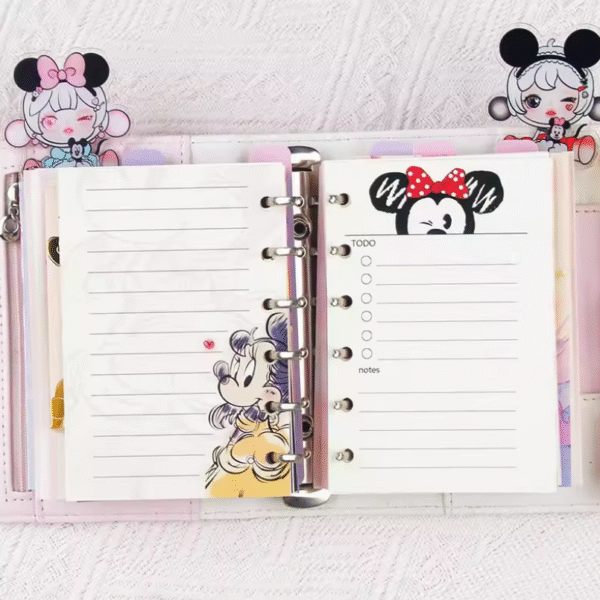 A7 ：Refill Pages, Cute Cartoon Minnie Mouse Lined & To-Do Inserts, 40 Sheets