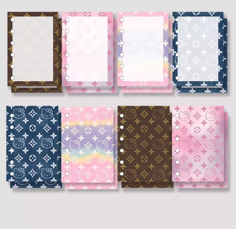 Hello Kitty A6A7A8Planner Inserts, 60 Sheets Loose-Leaf Divider Tabs & Index Pages