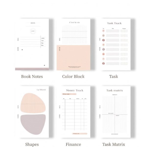 PaperNice A6/A7/M5 Morandi Functional Planner Refills
