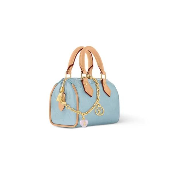 LouisV M83000 Nano Speedy Blue Monogram Vernis (16x10x7.5cm)