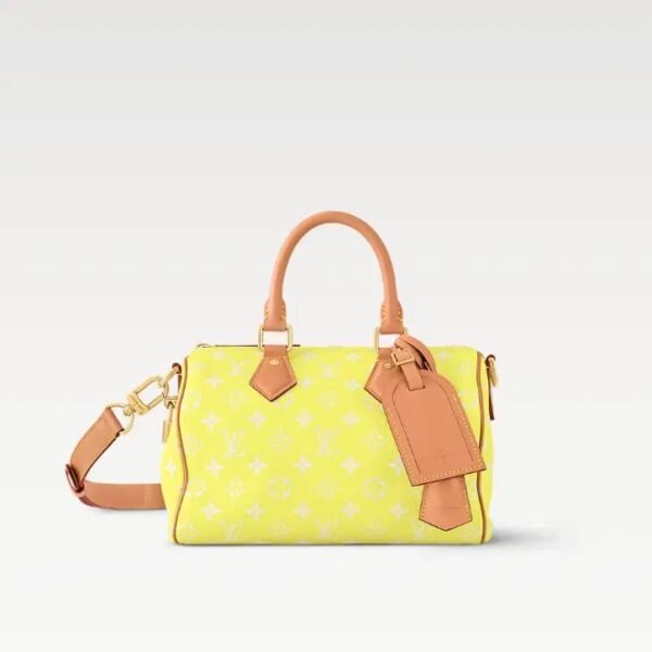 LouisV M13902 Speedy Bandouliere 25 Light Yellow Monogram Leather 163C Chip (25x15x15cm)