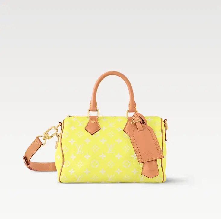LouisV M13902 Speedy Bandouliere 25 Light Yellow Monogram Leather 163C Chip (25x15x15cm)