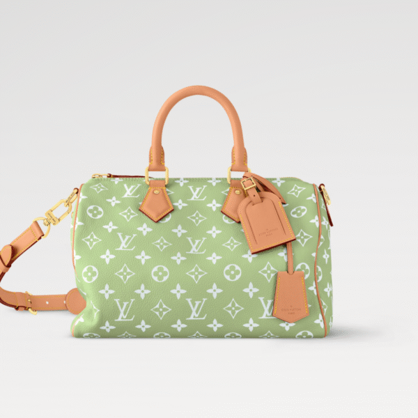 LouisV M14064 Speedy P9 Bandouliere 30 Light Green Soft Calfskin (32x22.5x18cm)