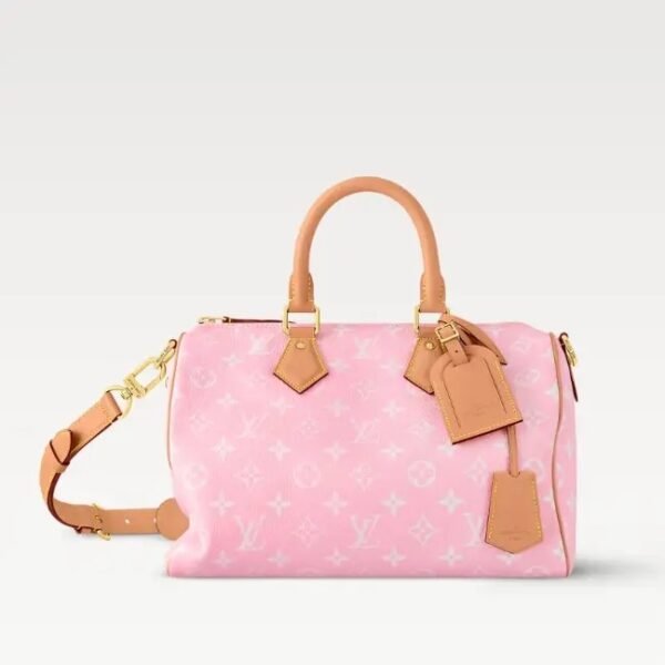 LouisV M13914 Speedy P9 Bandouliere 30 Pink Soft Calfskin (32x22.5x18cm)