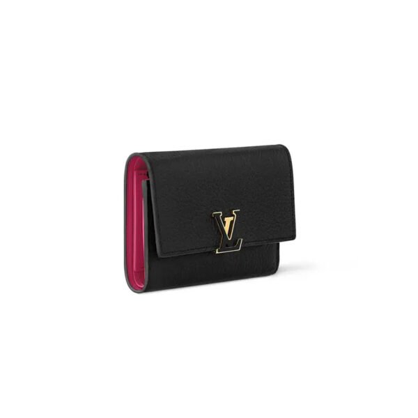 LouisV M62157 Capucines Short Wallet Leather Black (13.5x9x2cm)