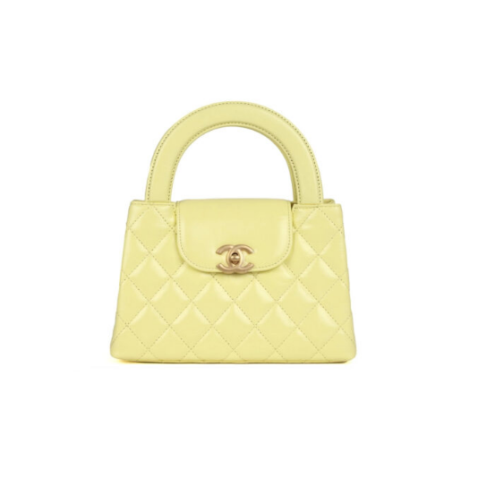 AS4416 COCO MASTER KELLY SHOPPER BEIGE SHINY CALFSKIN BRUSHED  HARDWARE (19*13*7cm)