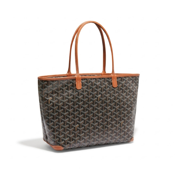 020186 Goyard Tote Bag - Premium Top-Grain Leather -M-brown (35x27x14cm)
