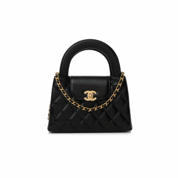 AP3435 COCO Master Shiny Aged CALFSKIN QUILTED Kelly Mini Nano Shopper (12.5*8*4cm)