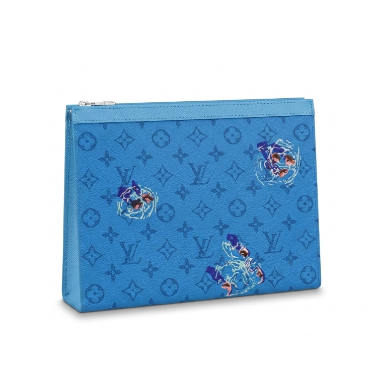 M61692 LV Pochette Voyage MM blue(27*21*3CM)