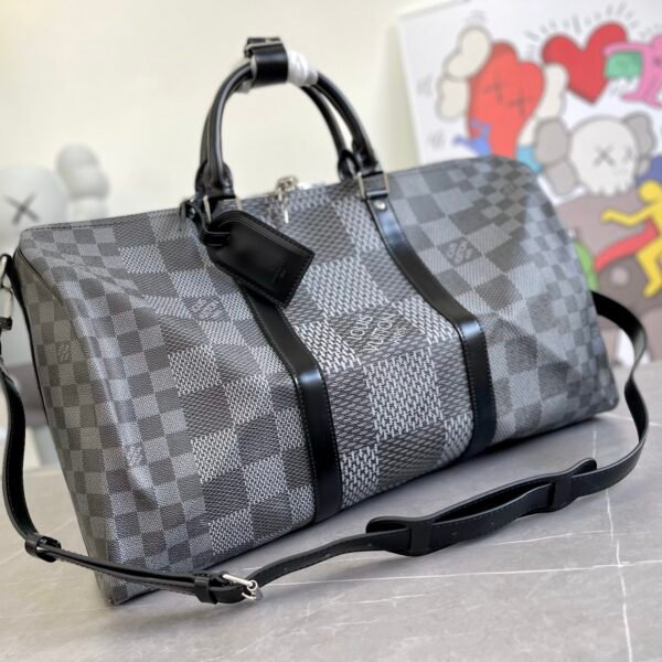 LouisV N50016 Keepall Bandoulière 50 Damier Graphite 3D (50x29x23cm)