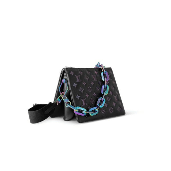 M23618 LouisV Coussin Bag – Black Iridescent, 26 × 20 × 12 cm
