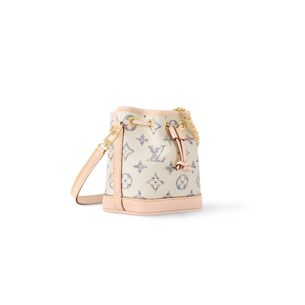 M83453 LouisV Nano Noé Bag – Monogram Jacquard, 13 × 16 × 10 cm