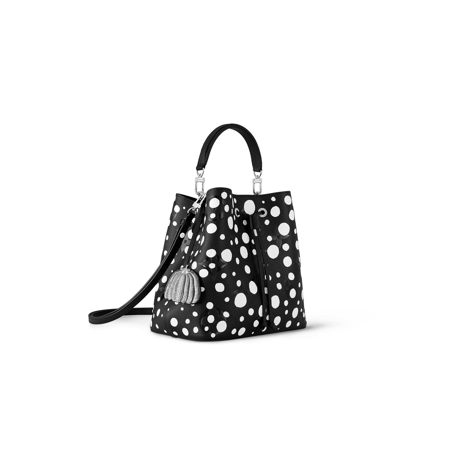 M21753 LouisV x Yayoi Kusama NeoNoé BB Bag – Black Polka Dot Monogram, 20 × 20 × 13 cm