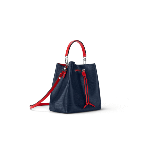 M54366 LouisV Lockme Bucket Bag – Indigo Clemence Leather, 24.5 × 27 × 15 cm