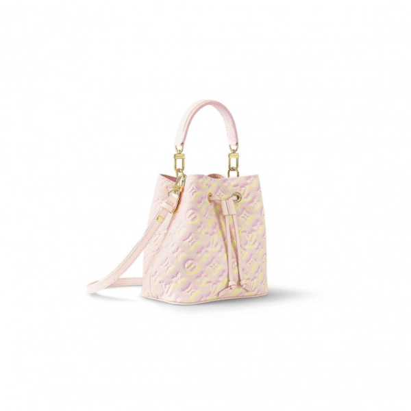 M46174 LouisV NeoNoé BB Bag – Pink Yellow Iridescent, 20 × 20 × 13 cm