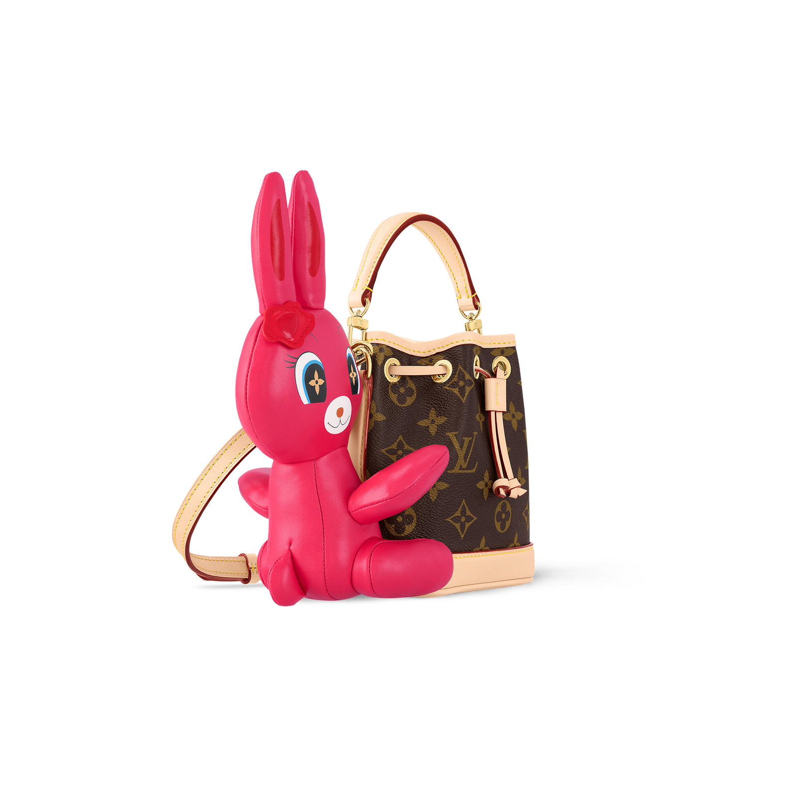 M11305 LouisV Nano Bucket Bag – LV x Sun Yitian Rabbit Edition, 13 × 10 × 16 cm
