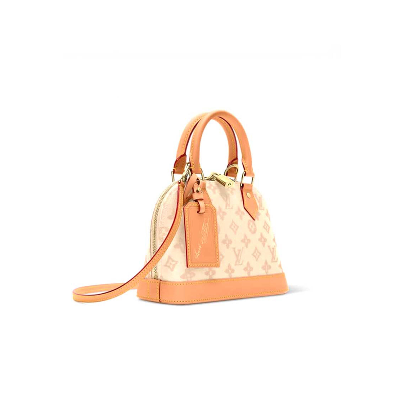 M27525 LouisV Alma BB – Damier Ebene White, 23.5 × 17.5 × 11.5 cm