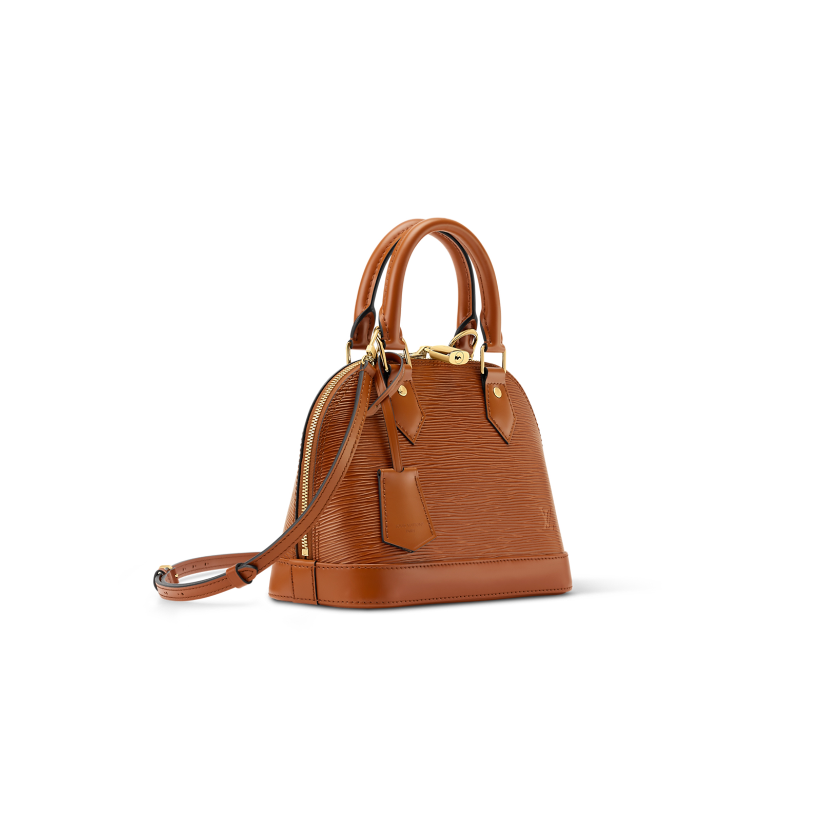 M25538 LouisV Alma Trunk BB Bag Gold Brown Epi Grain Leather Classic 23 × 17.5 × 11.5 cm