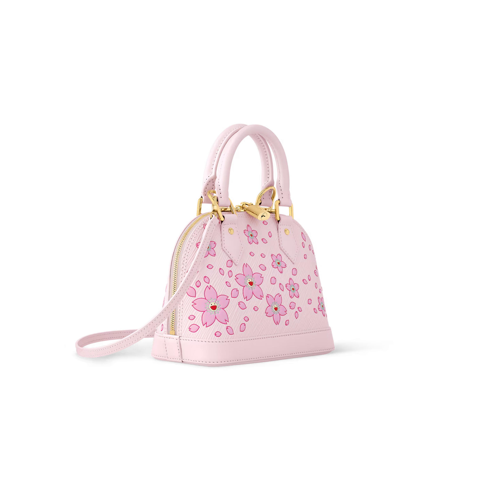 M13104 LouisV Alma BB Bag - Cherry Blossom Pink Epi Grain Leather Classic - 23.5 × 17.5 × 11.5 cm