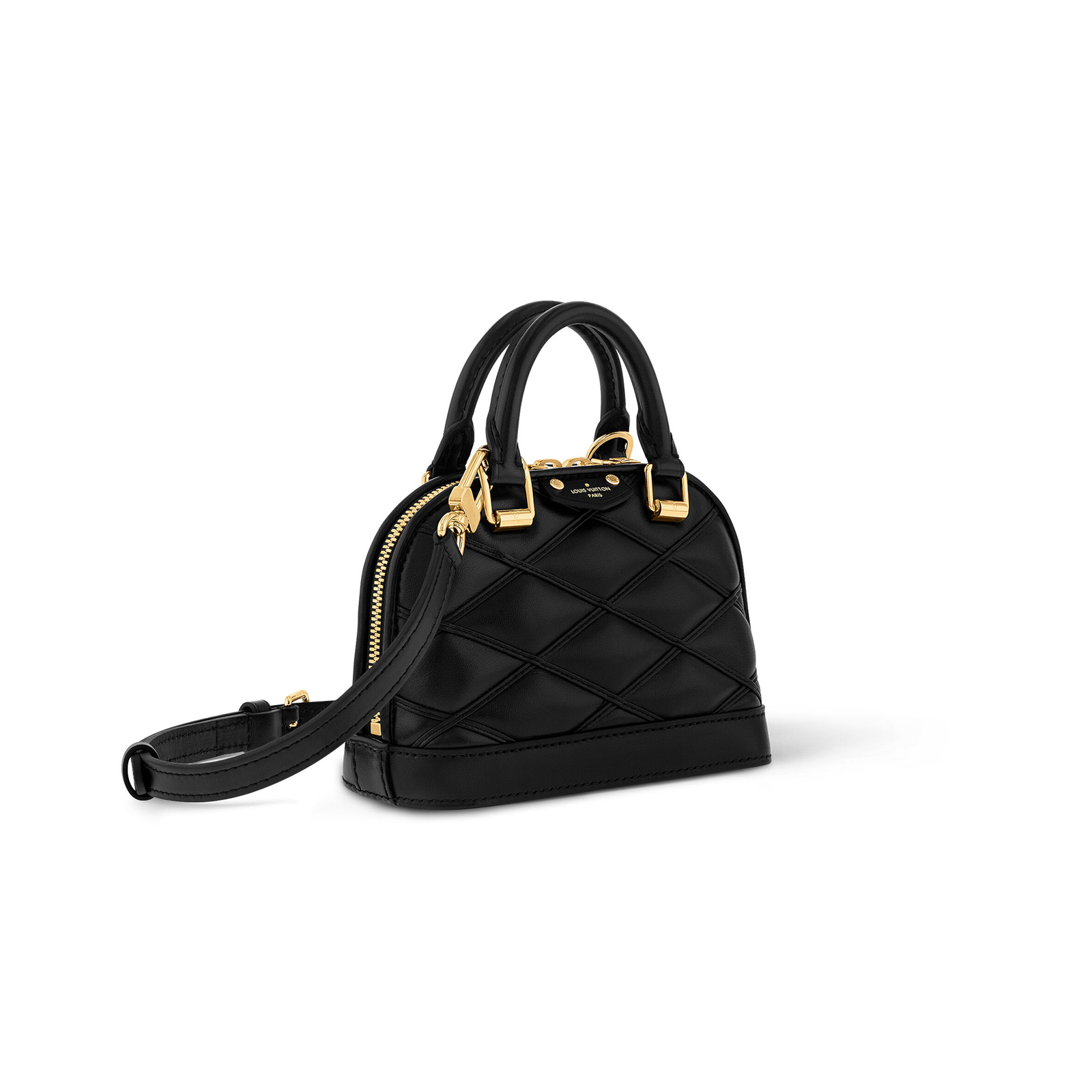 M83048 LouisV Nano Alma Bag - Black Quilted Lambskin Leather Classic - 18 × 12 × 8 cm