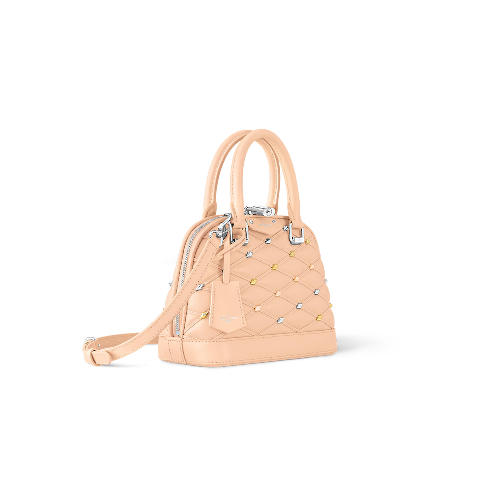 M24153 LouisV Alma BB Bag - Apricot Quilted Lambskin Leather Classic - 23.5 × 17.5 × 11.5 cm