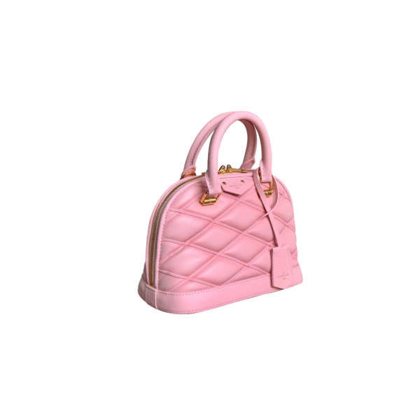 M24453 LouisV Alma BB Bag - Pink Quilted Lambskin Leather Classic - 23.5 × 17.5 × 11.5 cm