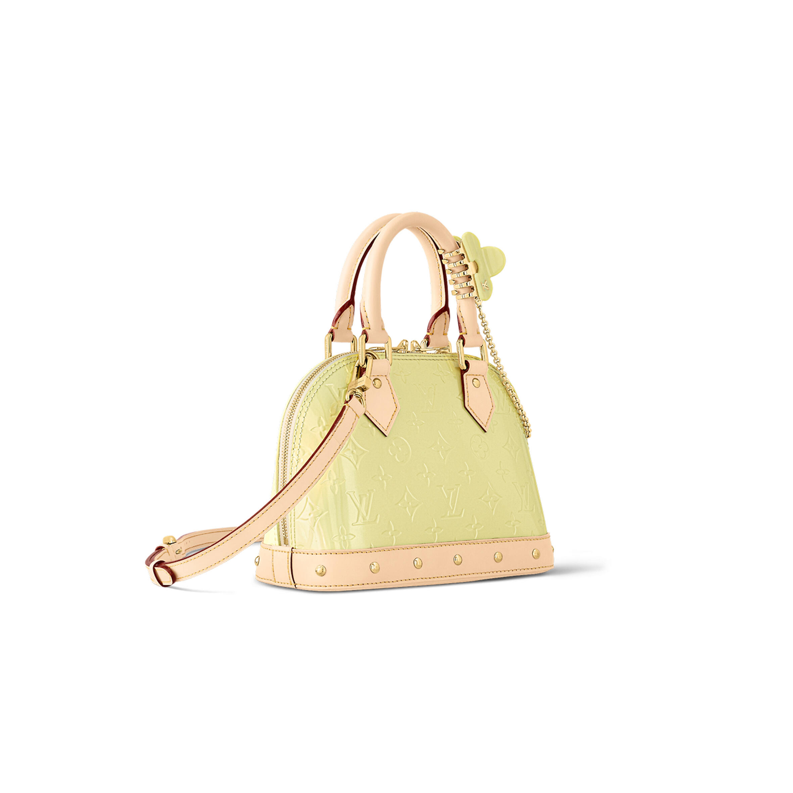 M24063 LouisV Alma BB Bag - Yellow Monogram Vernis Leather Classic - 23.5 × 17.5 × 11.5 cm
