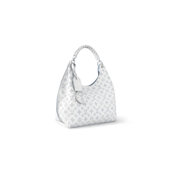 M11735 LouisV Carmel Mahina Bag - White Light Blue Taurillon Leather - 35 × 40 × 17 cm