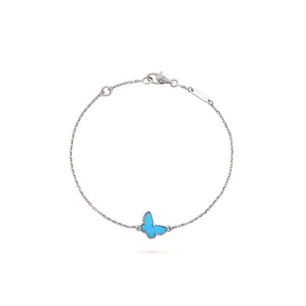 SWEET ALHAMBRA BUTTERFLY BRACELET - WHITE GOLD, TURQUOISE VCARF80400