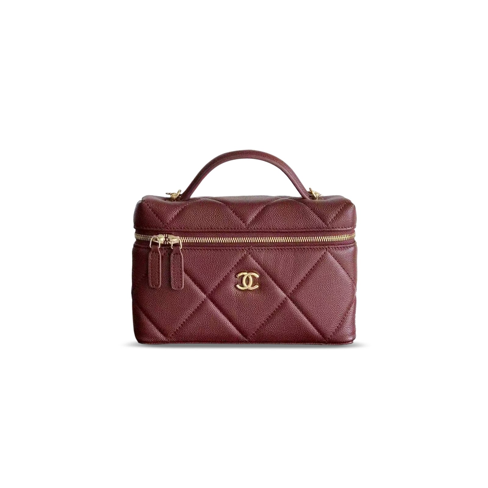 AP4936 coco MASTER 25K DIAMOND PATTERN CALFSKIN VANITY CASE  (19.5*17*5cm)