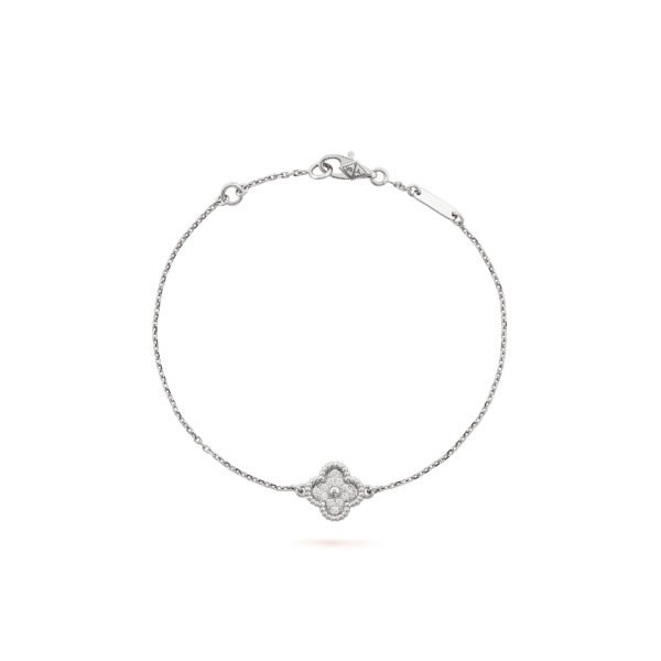 VCARO85600 SWEET ALHAMBRA BRACELET, 1 MOTIF - WHITE GOLD, DIAMOND