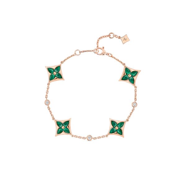 LOUIS VUITTON COLOUR BLOSSOM BB MULTI-MOTIFS BRACELET, PINK GOLD, MALACHITE AND DIAMONDS Q05570