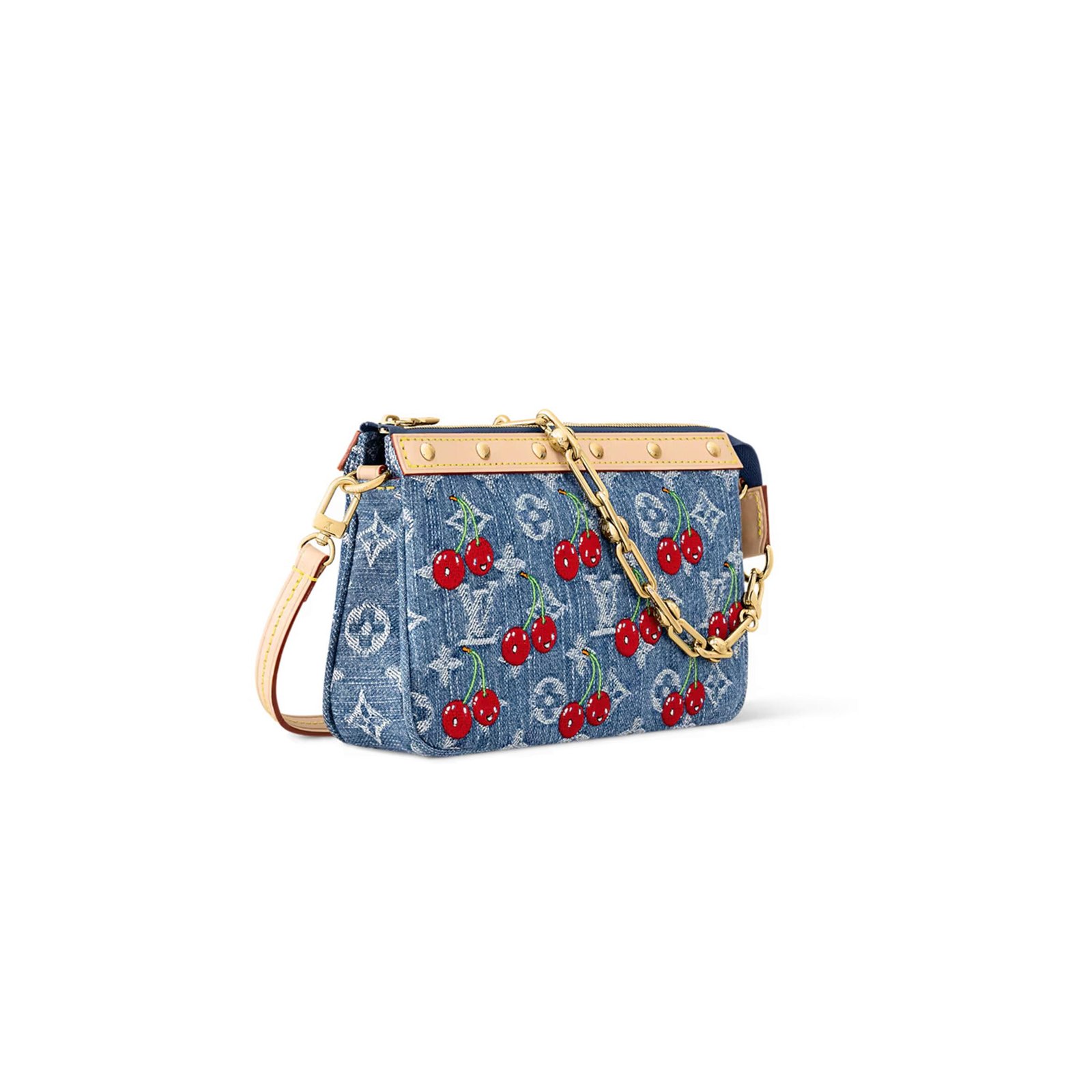 M13994 LOUIS VUITTON MASTER DENIM MURAKAMI LV X TM POCHETTE ACCESSOIRES (22*13*4cm)
