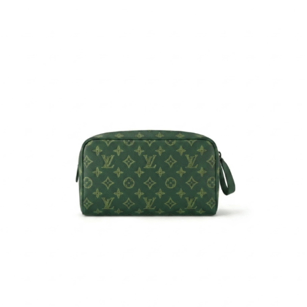 M112639 LouisV Dopp Kit Bag - Green Monogram Canvas Leather - 28 × 15 × 16.5 cm