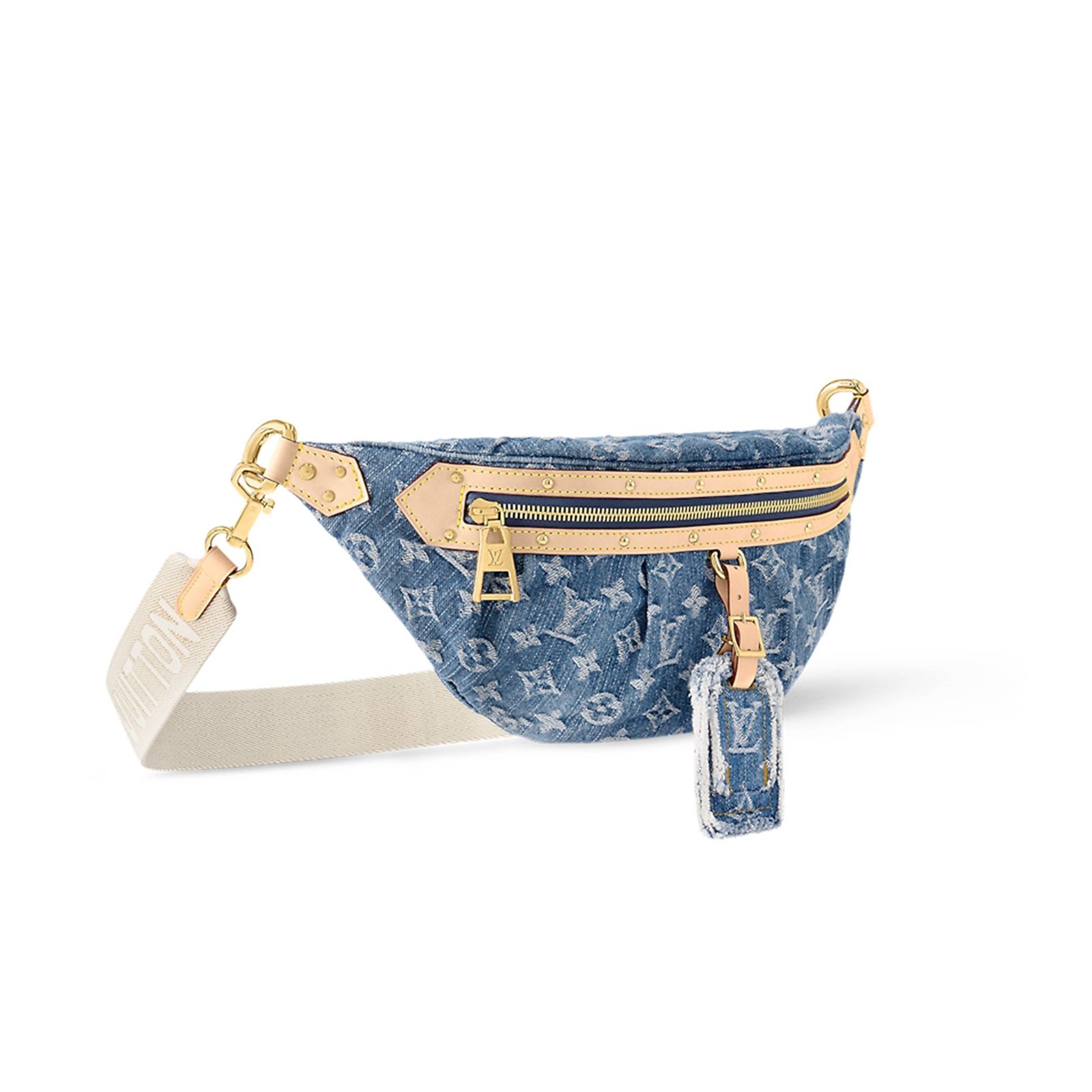 M46837 LOUIS VUITTON HIGH RISE BUMBAG Denim(38*16*7.5cm)