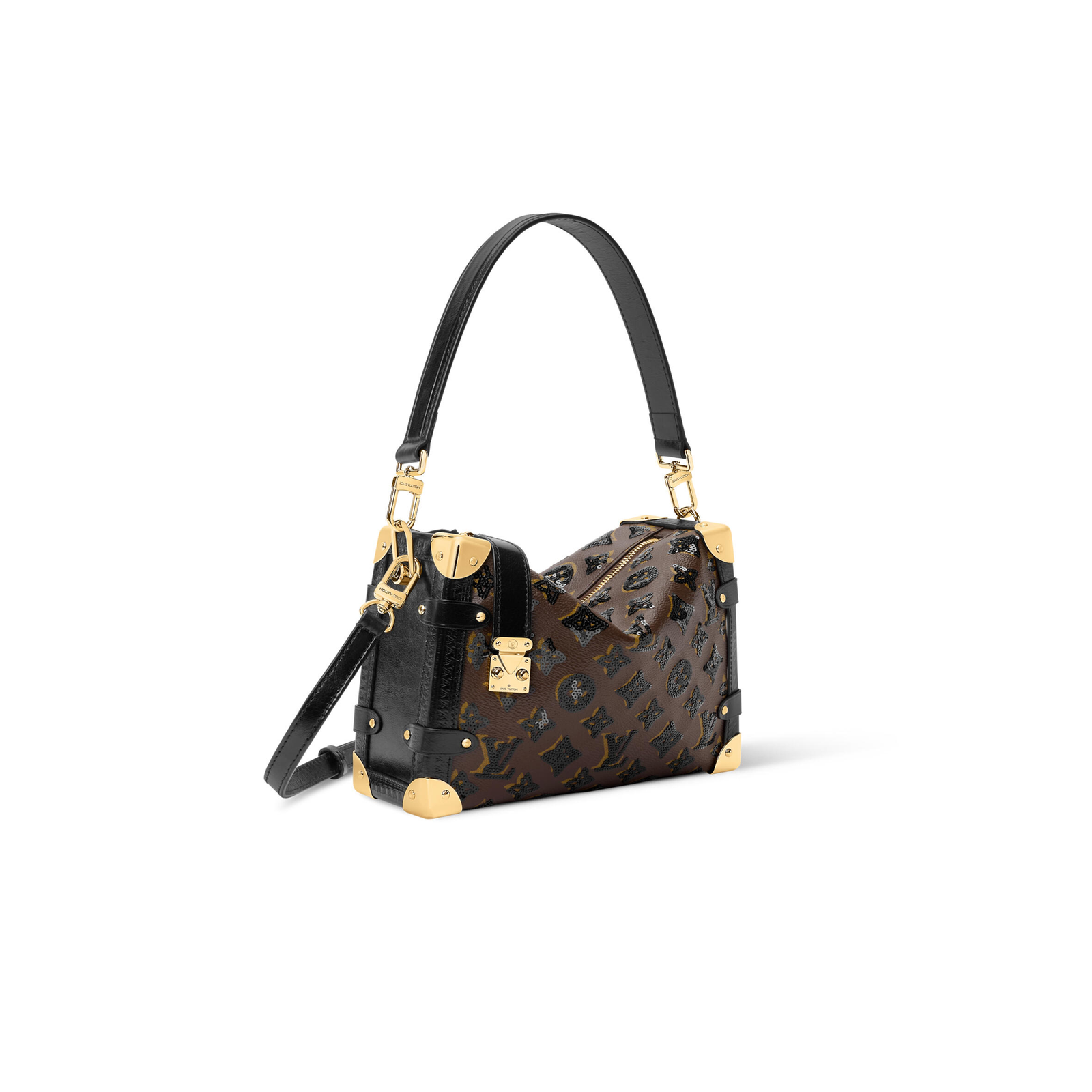 M27036 LouisV Sac Side Trunk MM Bag - Monogram Sequin Canvas  Leather - 23.5 × 16 × 8.5 cm