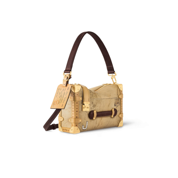 M12480 LouisV Side Trunk Medium Bag - Printed Canvas  Leather - 16 × 8.5 × 23.5 cm