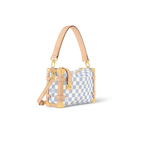 N40712 LouisV Side Trunk Medium Bag - Sand Monogram Canvas  Leather - 21 × 14 × 6 cm