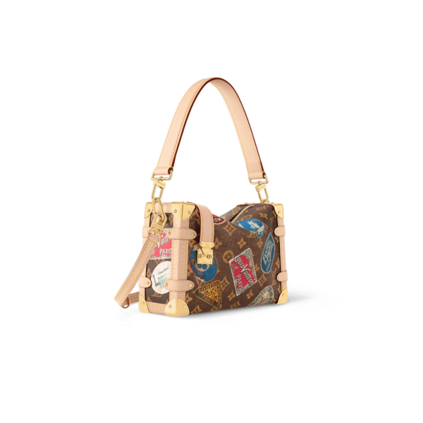 M47085 LouisV Side Trunk Medium Bag - Resin Coated Canvas Leather - 21 × 14 × 6 cm