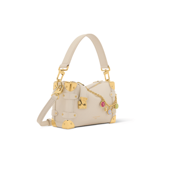 M27438 LouisV Side Trunk Small Bag - Beige Leather - 19 × 12.5 × 7.5 cm**