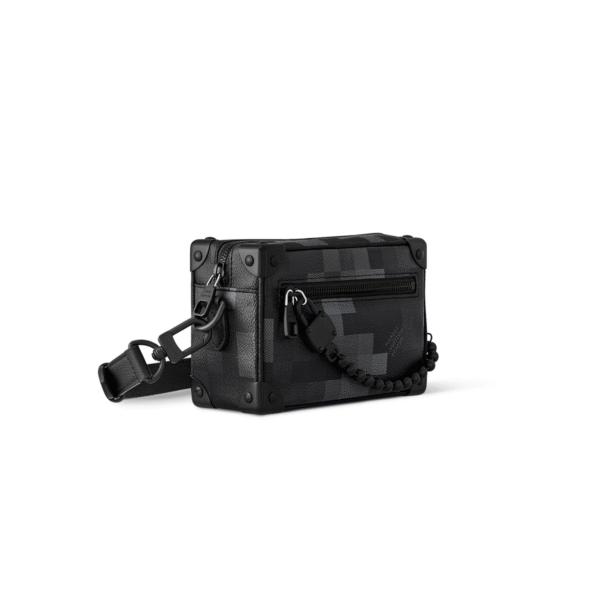 M14922 LouisV Mini Soft Trunk Bag - Damoflage Black Canvas  Leather - 18.5 × 13 × 8 cm