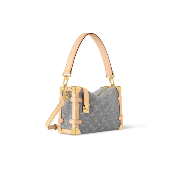M13285 LouisV Side Trunk Bag - Denim Fabric  Leather - 16 × 8.5 × 23.5 cm