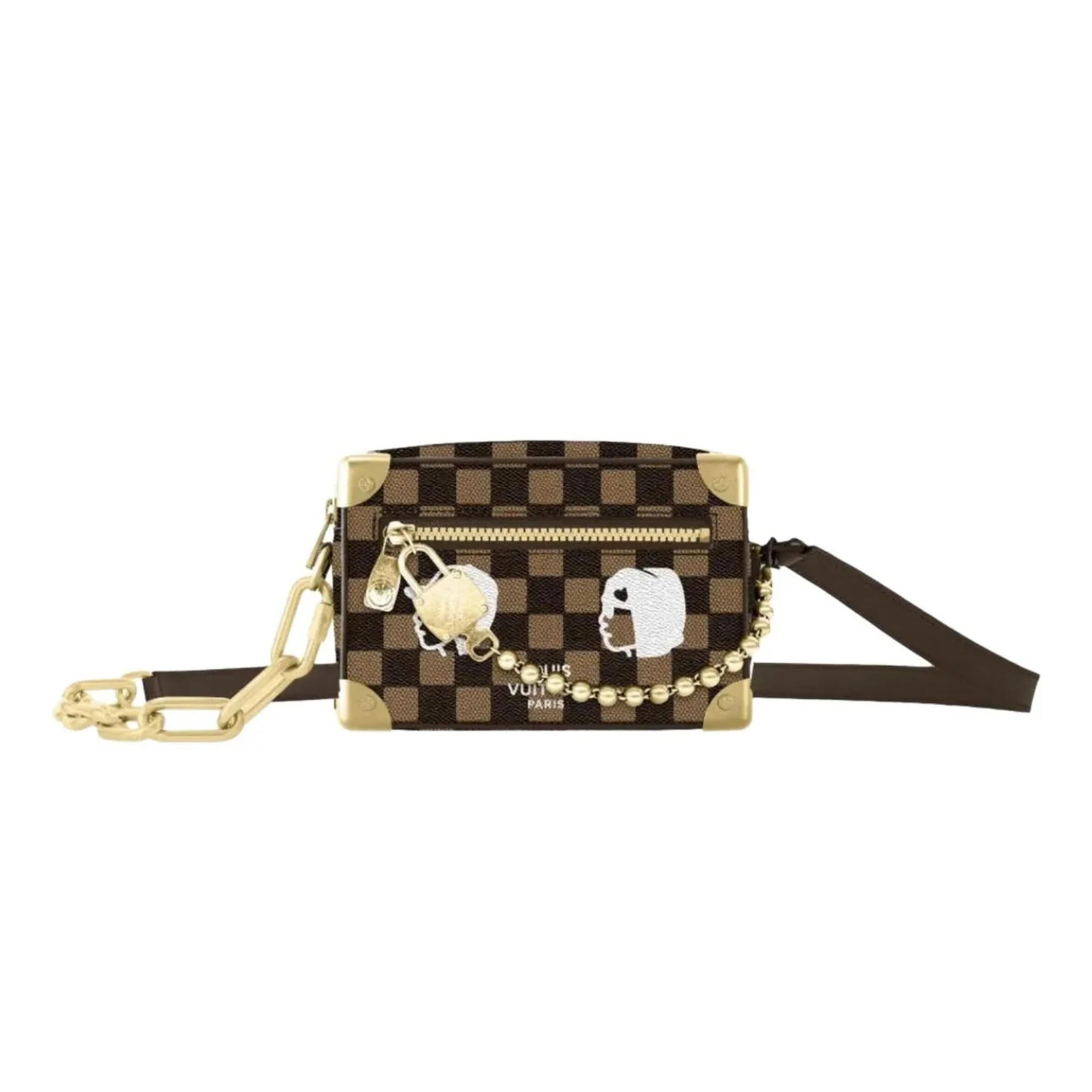 N40809 LouisV Mini Soft Trunk Bag - Monogram Eclipse Canvas  Leather - 18.5 × 13 × 8 cm