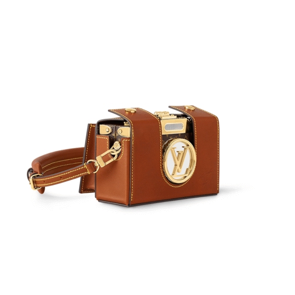 M47116 LouisV Mini Trunk Bag - Monogram Canvas Cognac Leather - 14 × 10 × 5 cm